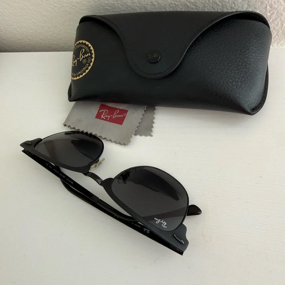 Ray-Ban RB3716 club-master metal  Black Sunglasses